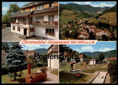 ÄLTERE POSTKARTE OBERPRECHTAL SCHWARZWALD GASTHOF HIRSCHEN MINIGOLF crazy miniature mini-golf Ansichtskarte cpa postcard