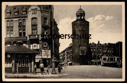 ALTE POSTKARTE GÖRLITZ SCHLESIEN MARIENPLATZ MIT DICKEM TURM J. Bargou Goerlitz Zgorzelec cpa postcard AK Ansichtskarte