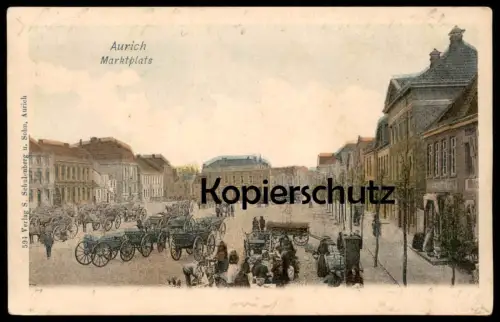 ALTE POSTKARTE AURICH OSTFRIESLAND MARKTPLATS MARKTPLATZ HÄNDLER MARKT marché market Ansichtskarte AK cpa postcard