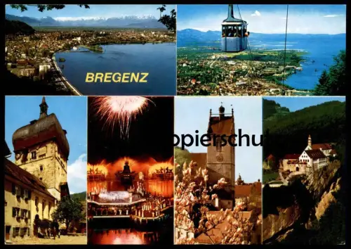 ÄLTERE POSTKARTE BREGENZ AM BODENSEE FEUERWERK FIREWORKS Feu d'artifice Autriche Austria cpa postcard AK Ansichtskarte