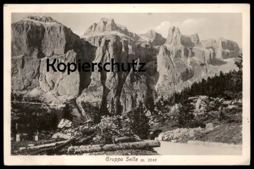 ALTE POSTKARTE GRUPPO SELLA 2946 m Dolomiten Dolomiti Alto Adige Italia Italy Italien Mountain postcard Verlag Ghedina