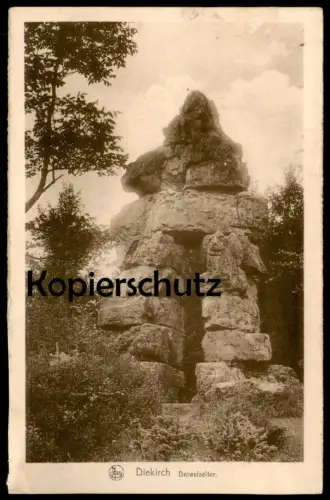 ALTE POSTKARTE DIEKIRCH DEIWELSELTER LOUXEMBURG Luxemburg Teufelsfels Teufel-Fels rock roche cpa postcard Ansichtskarte