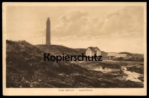 ALTE POSTKARTE INSEL AMRUM LEUCHTTURM Nebel lighthouse phare Ansichtskarte AK cpa postcard
