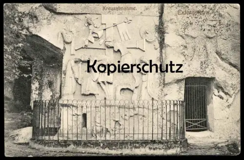 ALTE POSTKARTE KREUZABNAHME EXTERNSTEINE TEUTOBURGER WALD Nikodemus Maria Johannes Horn-Bad Meinberg Detmold Bildhauer