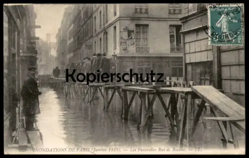 ALTE POSTKARTE PARIS HOCHWASSER 1910 RUE DE BEAUNE Flut Flood Inondations crue Ansichtskarte postcard cpa AK