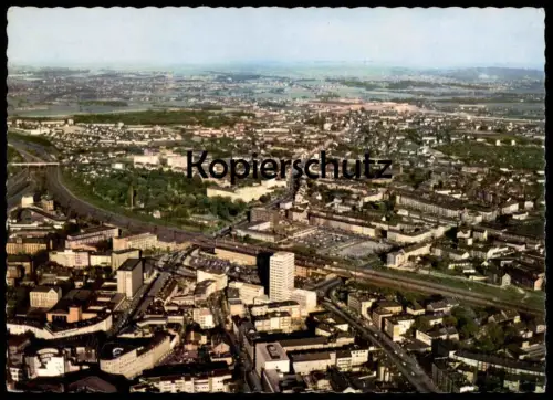 POSTKARTE BOCHUM BLICK VOM STADTKERN STEMPEL FIFA WM 74 1974 MiNr. 811 812 Torwart Goalkeeper Fussball Football Soccer