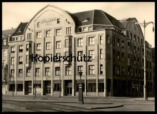 ALTE POSTKARTE DÜSSELDORF RHEINISCHE BAHNGESELLSCHAFT RHEINBAHN-HAUS VERWALTUNG Eisenbahn Duesseldorf architecture AK