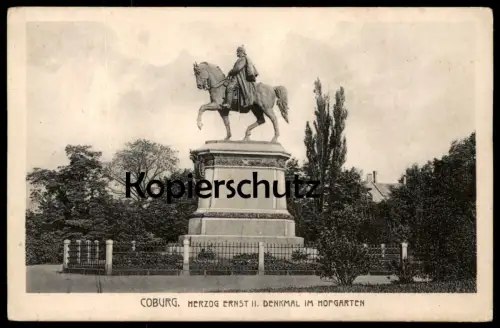 ALTE POSTKARTE COBURG HERZOG ERNST II. DENKMAL IM HOFGARTEN horse monument cpa postcard AK Ansichtskarte Bayern Bavaria