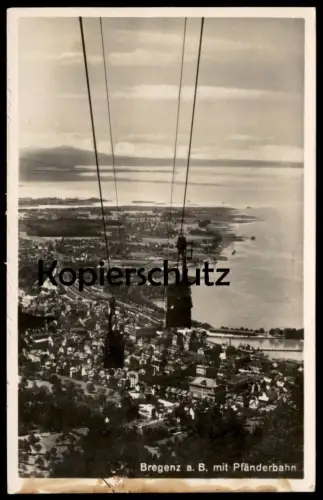 ALTE POSTKARTE BREGENZ AM BODENSEE MIT PFÄNDERBAHN SEILBAHN cable car télécabine railway cpa postcard Ansichtskarte AK
