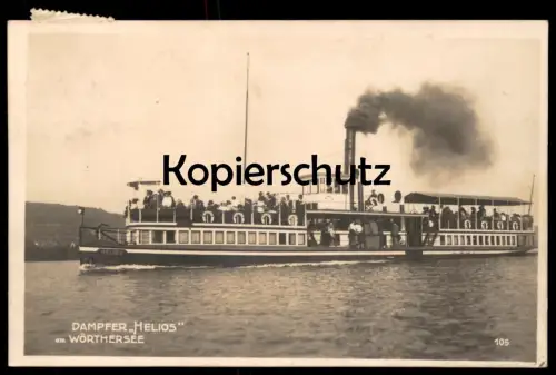 ALTE POSTKARTE WÖRTHERSEE DAMPFER HELIOS steam ship bateau à vapeur Woerthersee Kärnten Austria postcard Ansichtskarte