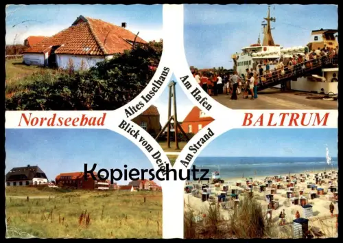 POSTKARTE BALTRUM MIT BRIEFMARKE PFADFINDER-WELTKONFERENZ 1985 Boy Scouts Scout Fähre ferry Glocke cloche cpa postcard