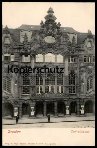 ALTE POSTKARTE DRESDEN CENTRALTHEATER Theater théatre playhouse Plakat Werbung cpa postcard AK Ansichtskarte