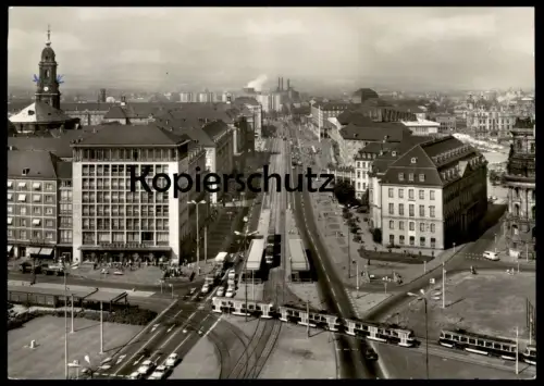 ÄLTERE POSTKARTE DRESDEN ERNST-THÄLMANN-STRASSE STRASSENBAHN TRAM TRAMWAY LKW PICKUP CAMION AUTOS AUTO cpa postcard AK