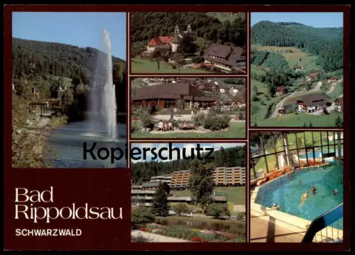 POSTKARTE BAD RIPPOLDSAU PANORAMA SCHWIMMBAD Bath Piscine Schwarzwald black forest foret-noire Ansichtskarte AK postcard