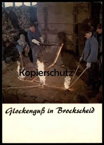 POSTKARTE BROCKSCHEID GLOCKENGIESSEREI bell foundry fonderie de cloches bells clarine cloche Glocke Glocken Handwerk