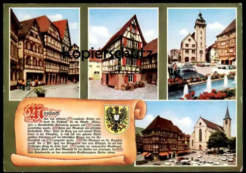 POSTKARTE MOSBACH BEI HEILBRONN GESCHICHTE CHRONIK Chronikkarte chronique chronicle storycard Ansichtskarte Autos Auto