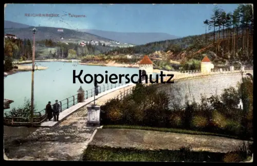 ALTE POSTKARTE REICHENBERG TALSPERRE LIBEREC water dam barrage Böhmen Romani Sudeten Tschechien Ceska Republika cpa AK