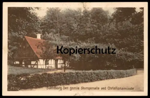 ALTE POSTKARTE SVENDBORG DEN GAMLE STAMPEMOLLE VED CHRISTIANSMINDE Danmark Denmark Dänemark Danemark Mühle mill postcard