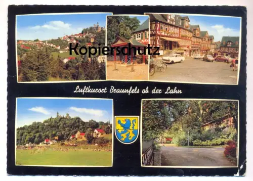ÄLTERE POSTKARTE LUFTKURORT BRAUNFELS AN DER LAHN OPEL VW KÄFER Coccinelle Volkswagen cars Autos voitures cpa postcard