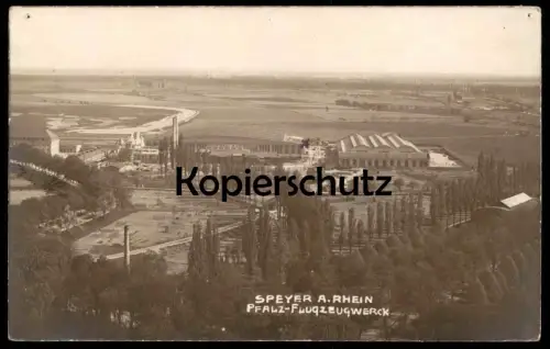 ALTE POSTKARTE SPEYER AM RHEIN PFALZ-FLUGZEUGWERCK Flugzeugwerk Flugzeug-Werk aircraft plane factory usine d'avions cpa