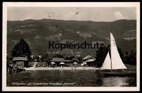 ALTE POSTKARTE BODENSDORF AM OSSIACHERSEE STRANDBAD SEEROSE 1942 Steindorf Austria Autriche postcard AK Ansichtskarte