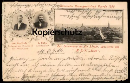 ALTE POSTKARTE JUBELFEIER DORTMUND HOERDE GESANGWETTSTREIT MGV ARION DIRIGENT COMPONIST composer postcard Ansichtskarte