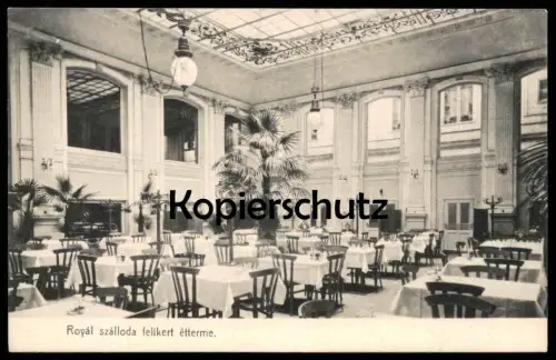 ALTE POSTKARTE GYÖR HOTEL ROYAL SZALLODA FELIKERT ETTERME Raab Rab cpa postcard AK Ansichtskarte