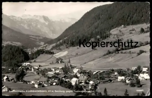 ÄLTERE POSTKARTE SOMMERFRISCHE RUSSBACHSAAG GEGEN TENNENGEBIRGE Russbach Wiesenau Salzburg Austria Autriche cpa postcard