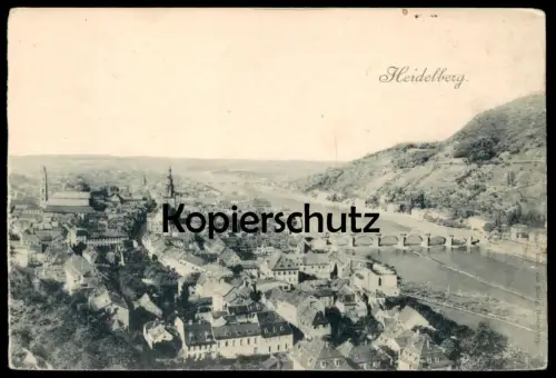 ALTE POSTKARTE HEIDELBERG GESAMTANSICHT SCHLOSS NECKAR BRÜCKE bridge pont castle chateau postcard Ansichtskarte cpa
