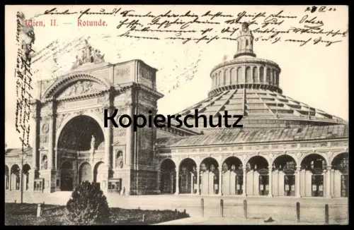 ALTE POSTKARTE WIEN II ROTUNDE 1903 Vienna Vienne postcard cpa Ansichtskarte AK
