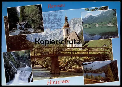 ÄLTERE POSTKARTE RAMSAU PFARRKIRCHE ST. SEBASTIAN HINTERSEE BEI BERCHTESGADEN cpa postcard Ansichtskarte AK