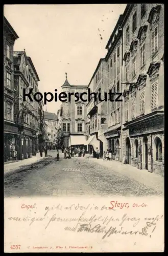 ALTE POSTKARTE STEYR ENGE APOTHEKE STIGLER Oberösterreich Österreich Austria Autriche cpa postcard Ansichtskarte AK