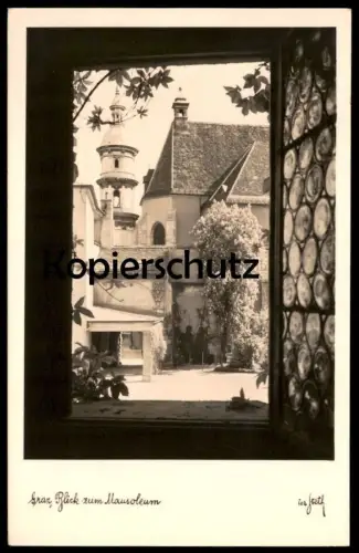 ALTE POSTKARTE GRAZ BLICK ZUM MAUSOLEUM 1940 PHOTO SKETH Steiermark Österreich Austria Autriche postcard Ansichtskarte