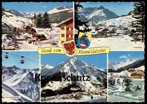 ÄLTERE POSTKARTE GRUSS VOM KLEINEN WALSERTAL MITTELBERG HIRSCHEGG RIEZLERN BAAD KANZELWANDBAHN KLEINWALSERTAL AK