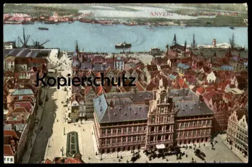 ALTE POSTKARTE ANTWERPEN ANVERS LUFTBILD FLIEGERAUFNAHME VOGELPERSPEKTIVE VOGELVLUCHT VUE À VOL D'OISEAU cpa postcard