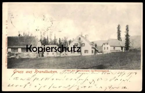ALTE POSTKARTE GRUSS AUS BRANDLUCKEN MIT DER SOMMERALM IM HINTERGRUND STEIERMARK HEILBRUNN cpa postcard AK Ansichtskarte