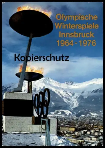 POSTKARTE INNSBRUCK OLYMPISCHE WINTERSPIELE 1964-1976 Olympiade Olympia Olympiades olympique Olymp Feuer Winterspiele