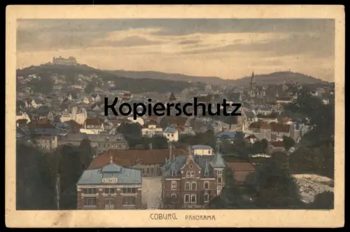 ALTE POSTKARTE COBURG PANORAMA N. TRUTZ LUXUS-WAGEN KAROSSERIEN cpa postcard AK Ansichtskarte Bayern Bavaria
