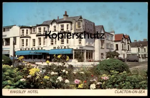 ÄLTERE POSTKARTE CLACTON-ON-SEA KINGSLEY HOTEL Essex United Kingdom postcard flowers rose roses cpa Ansichtskarte Rosen