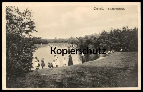 ALTE POSTKARTE CREFELD STADTWALDTEICH KREFELD Teich lake pond étang Ansichtskarte AK postcard cpa