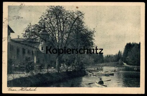ALTE POSTKARTE GRAZ HILMTEICH 1924 Teich Austria Autriche Österreich postcard cpa Ansichtskarte Briefmarke 500 Schilling