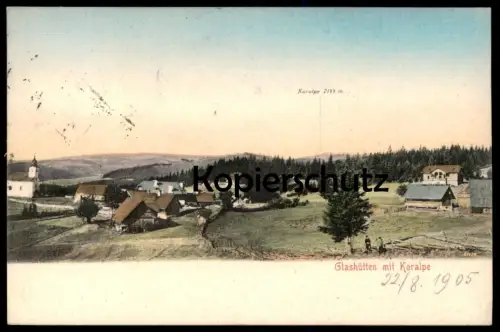 ALTE POSTKARTE GLASHÜTTEN MIT KORALPE Schwanberg Gressenberg bei Deutschlandsberg Steiermark Österreich Austria cpa AK