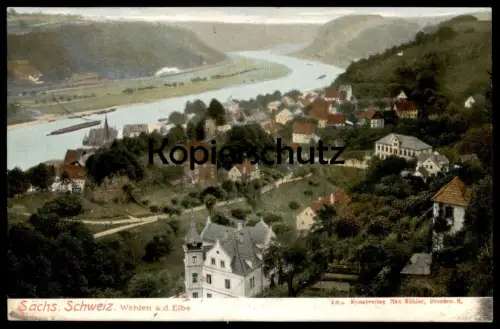 ALTE POSTKARTE SÄCHSISCHE SCHWEIZ WEHLEN AN DER ELBE 1906 SACHSEN cpa postcard AK Ansichtskarte