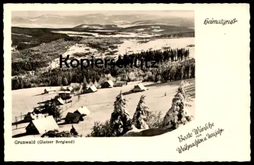 ALTE POSTKARTE GRUNWALD ZIELENIEC GLATZER BERGLAND WINTER Duszniki Zdroj Glatz Klodzko Kladsko Polska Poland Schlesien