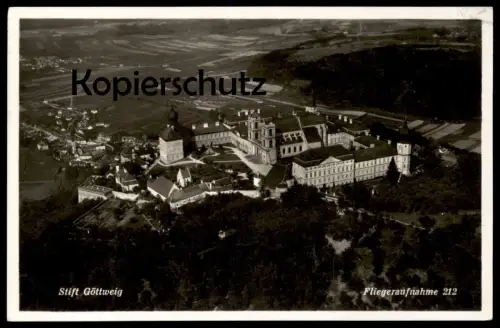 ALTE POSTKARTE STIFT GÖTTWEIG FLIEGERAUFNAHME 1933 LUFTBILD LUFTAUFNAHME BEI FURTH KREMS Österreich Austria cpa postcard
