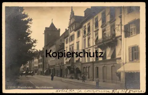 ALTE POSTKARTE RHEINFELDEN AM RHEIN HAUPTSTRASSE COIFFEUSE A. RIESCH (?) 1. STOCK HOTEL cpa postcard AK Ansichtskarte