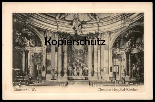 ALTE POSTKARTE MÜNSTER WESTFALEN CLEMENS-HOSPITAL-KIRCHE Clemenshospital Krankenhaus Hospital Orgel orgue organ cpa AK