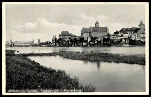 ALTE POSTKARTE MARIENBURG NOGATPARTIE MIT MARIENBURG NOGAT MALBORK WESTPREUSSEN Polen Polska pologne poland cpa postcard