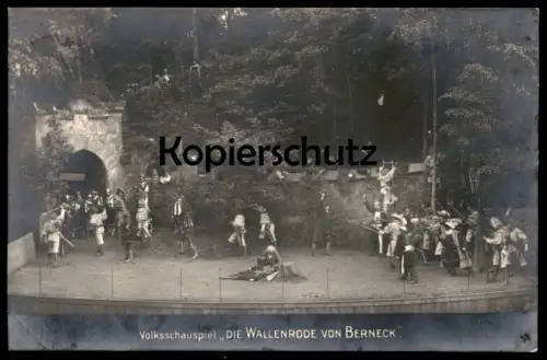ALTE POSTKARTE VOLKSSCHAUSPIEL DIE WALLENRODE VON BERNECK 1914 AN WEIDENER ANZEIGER Freilichtbühne Bad Berneck