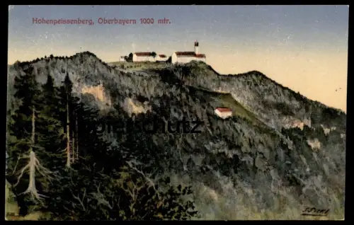 ALTE KÜNSTLER POSTKARTE HOHENPEISSENBERG OBERBAYERN 1000 METER SIGN. J. SICKL ? 1923 Bayern Ansichtskarte AK postcard